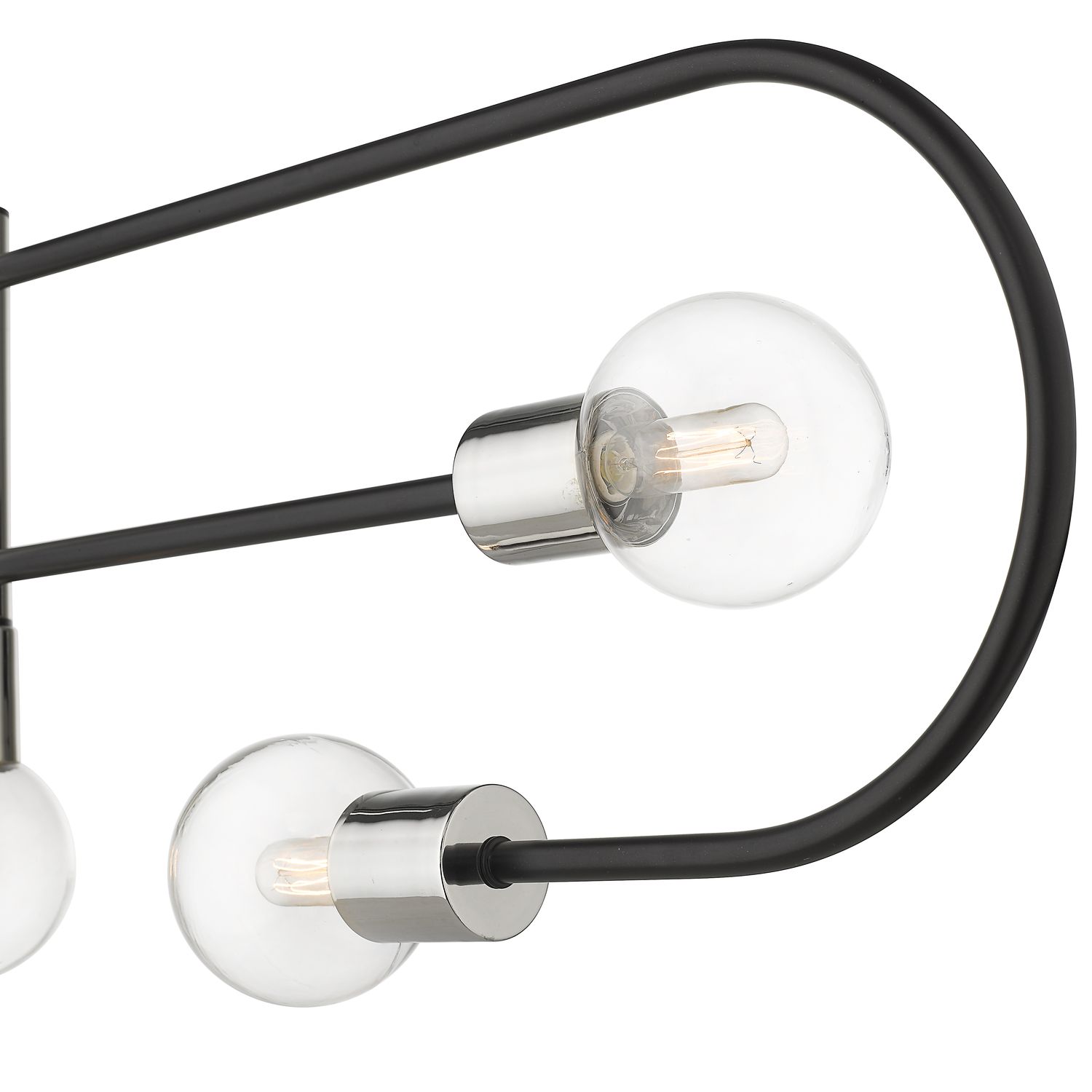 Image 5 Neutra 6"W Matte Black Polished Nickel 5-Light Kitchen Island Pendant more views