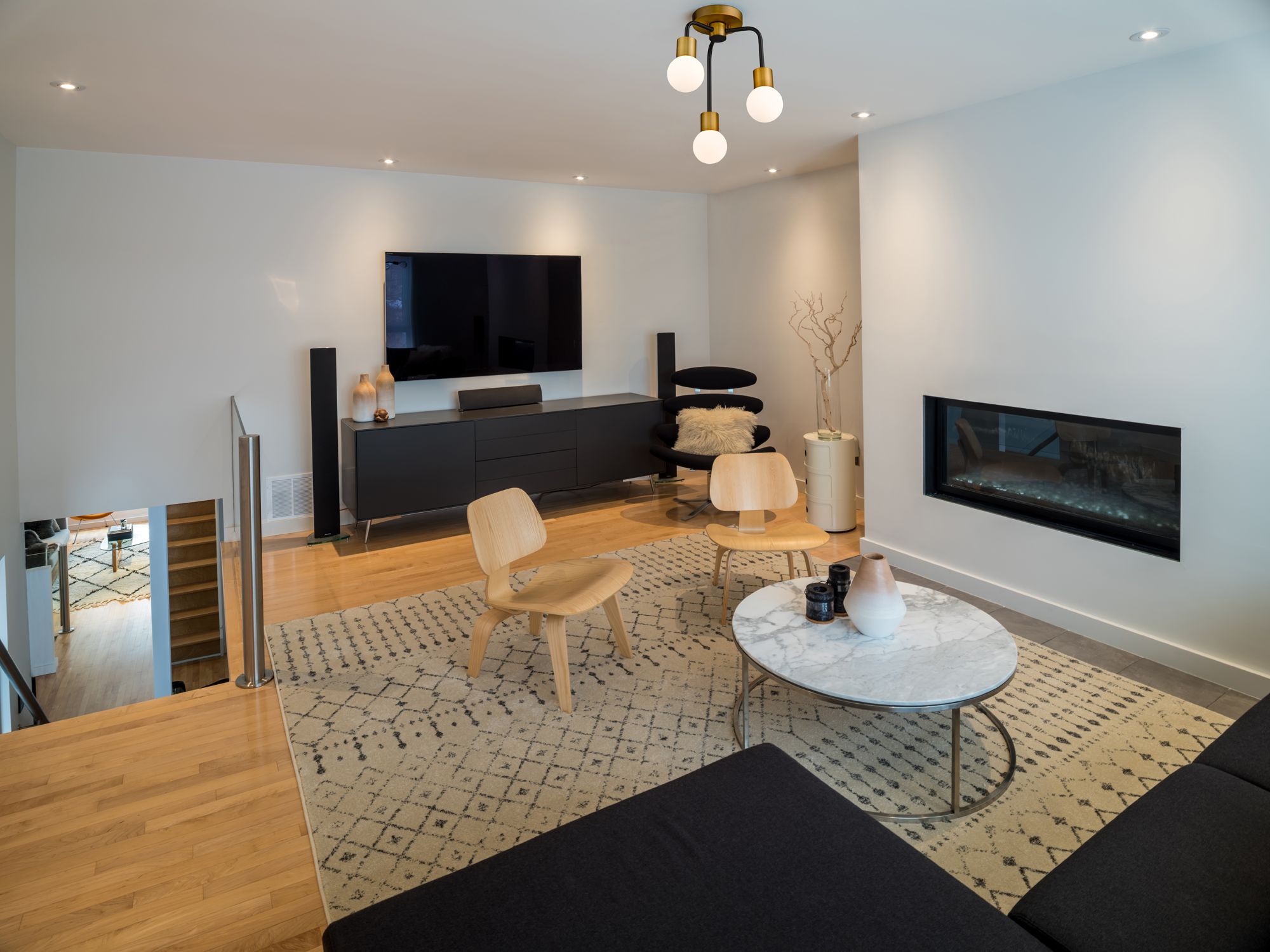 Image 3 Neutra by Z-Lite Matte Black/Foundry Brass 14 inch 3 Light Semi Flush Mount more views