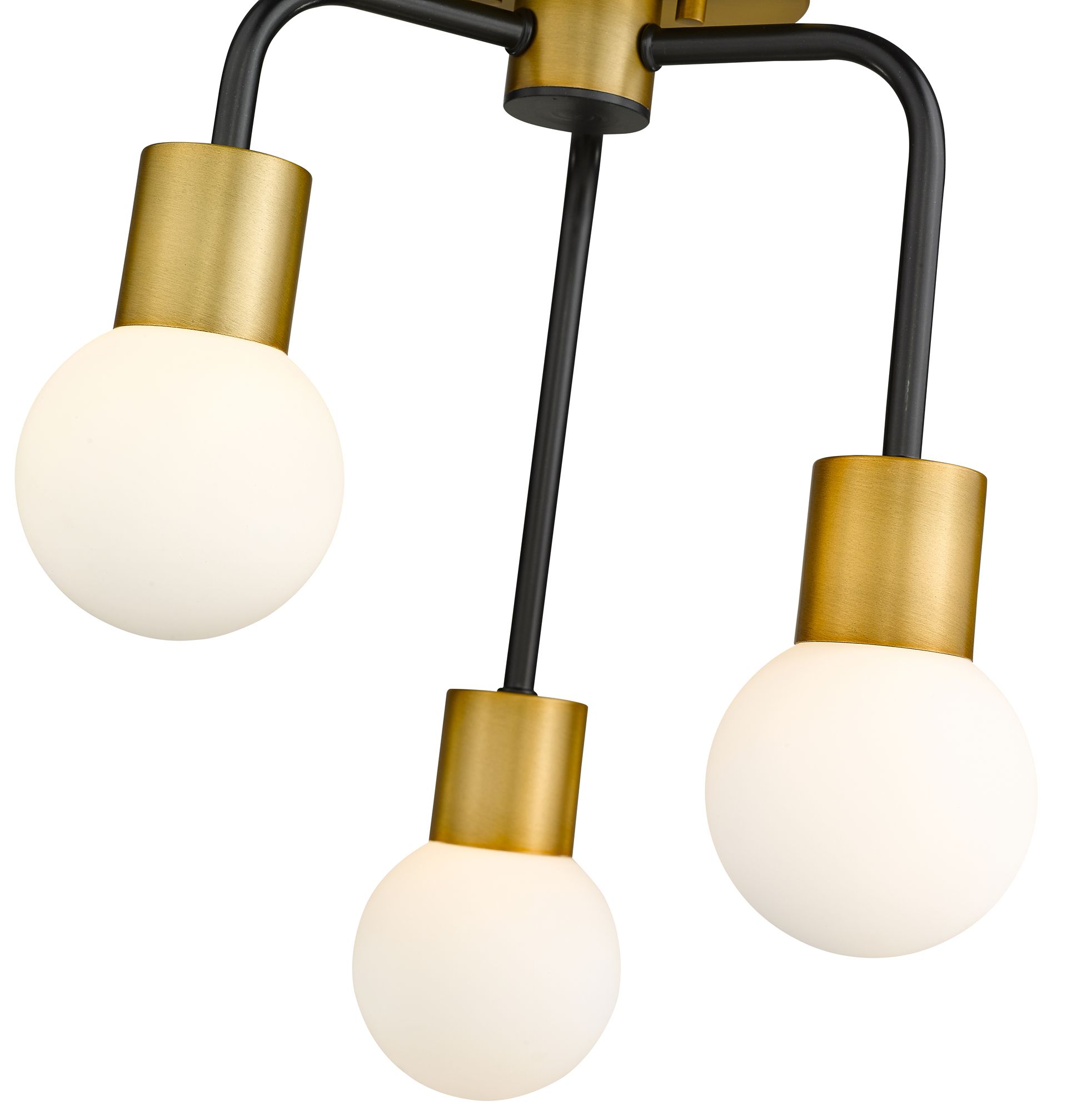 Image 7 Neutra by Z-Lite Matte Black/Foundry Brass 14 inch 3 Light Semi Flush Mount more views