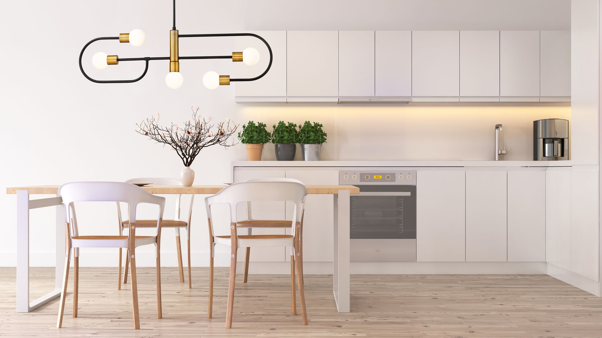 Image 3 Neutra by Z-Lite Matte Black + Foundry Brass 44 inch 5 Light Chandelier more views