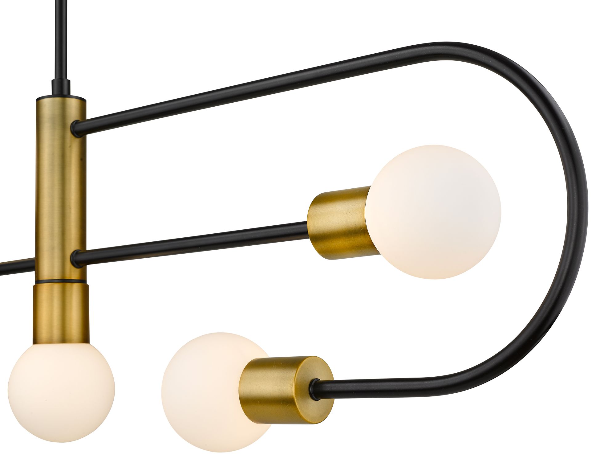 Image 6 Neutra by Z-Lite Matte Black + Foundry Brass 44 inch 5 Light Chandelier more views