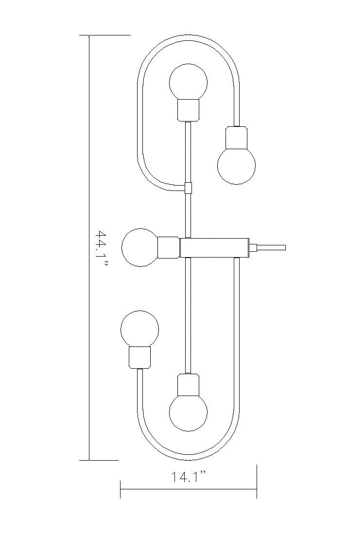 Neutra by Z-Lite Matte Black + Foundry Brass 44 inch 5 Light Chandelier