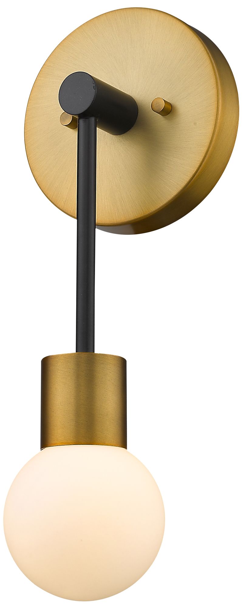 Image 2 Neutra by Z-Lite Matte Black + Foundry Brass 6 inch 1 Light Wall Sconce