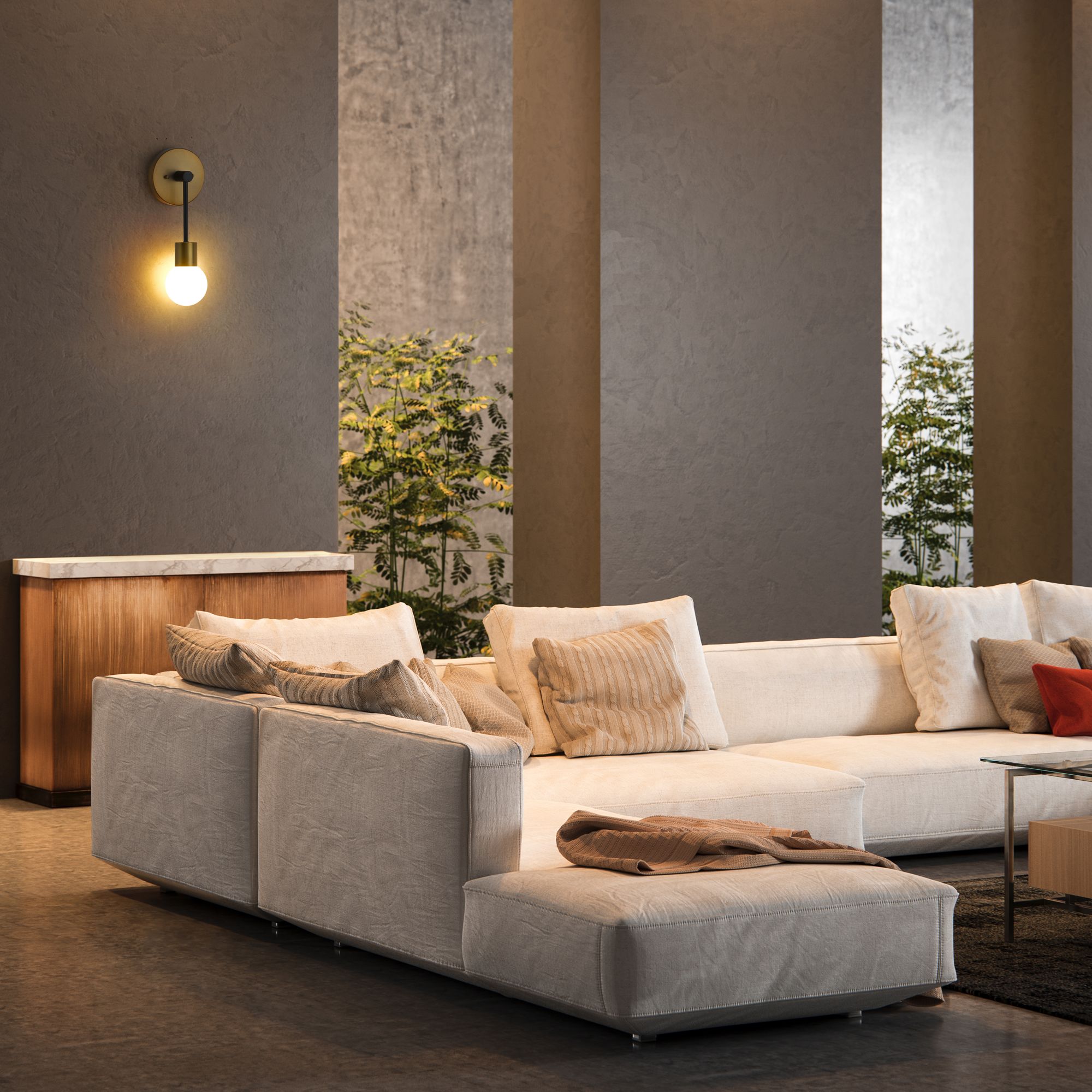 Image 4 Neutra by Z-Lite Matte Black + Foundry Brass 6 inch 1 Light Wall Sconce more views