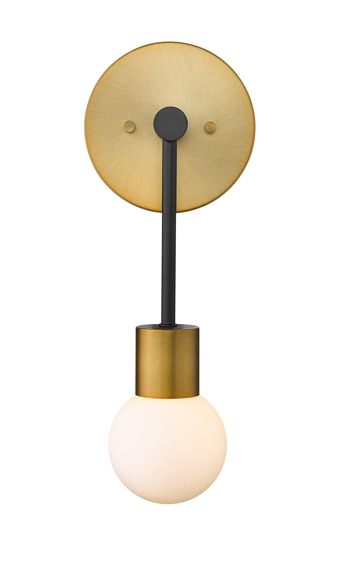 Image 5 Neutra by Z-Lite Matte Black + Foundry Brass 6 inch 1 Light Wall Sconce more views