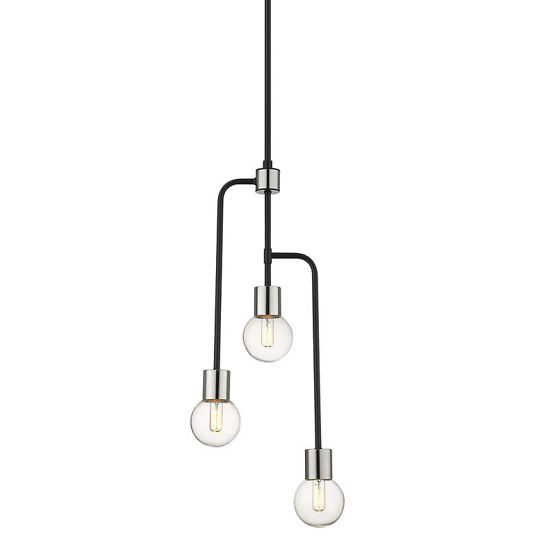 Image 2 Neutra by Z-Lite Matte Black + Polished Nickel 3 Light Chandelier