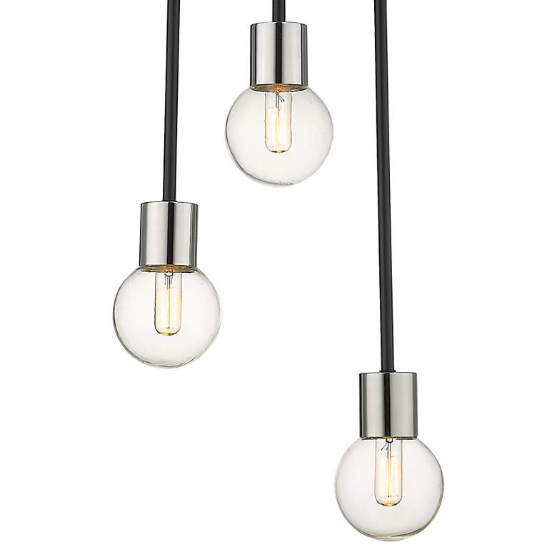 Image 3 Neutra by Z-Lite Matte Black + Polished Nickel 3 Light Chandelier more views
