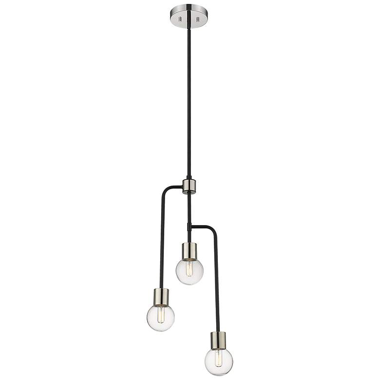 Image 5 Neutra by Z-Lite Matte Black + Polished Nickel 3 Light Chandelier more views