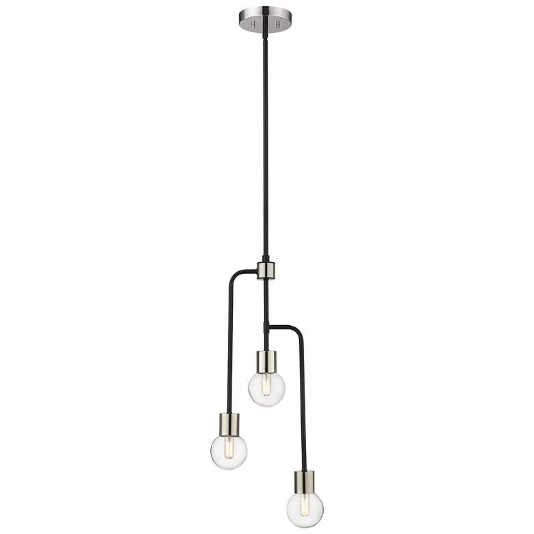 Image 6 Neutra by Z-Lite Matte Black + Polished Nickel 3 Light Chandelier more views