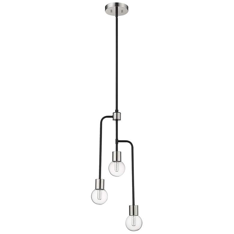 Image 7 Neutra by Z-Lite Matte Black + Polished Nickel 3 Light Chandelier more views