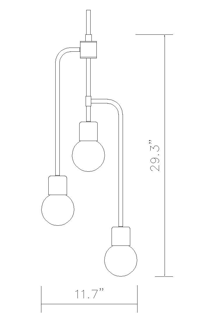Neutra by Z-Lite Matte Black + Polished Nickel 3 Light Chandelier in scene