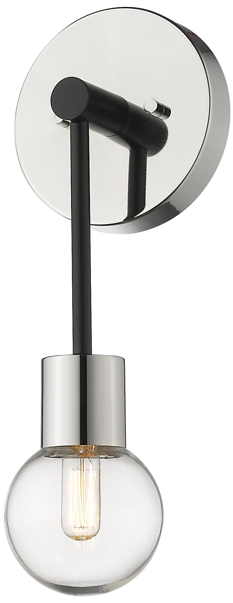 Neutra by Z-Lite Matte Black + Polished Nickel 6 inch 1 Light Wall Sconce