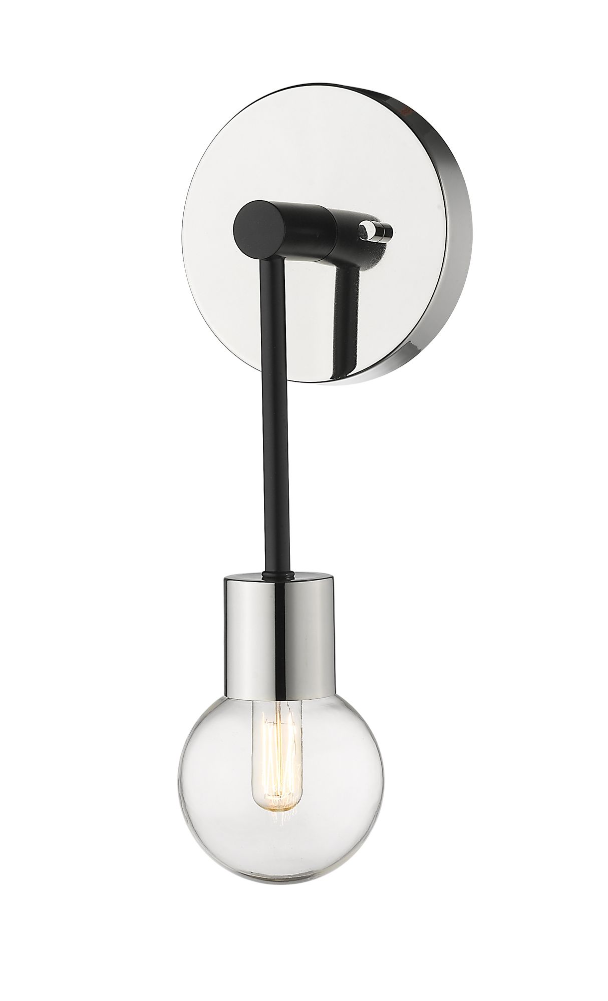 Image 6 Neutra by Z-Lite Matte Black + Polished Nickel 6 inch 1 Light Wall Sconce more views