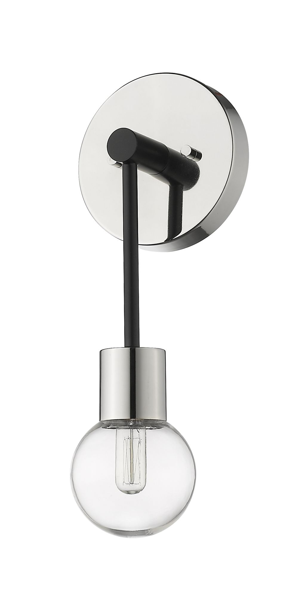 Neutra by Z-Lite Matte Black + Polished Nickel 6 inch 1 Light Wall Sconce