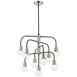 Neutra by Z-Lite Matte Black + Polished Nickel 9 Light Chandelier