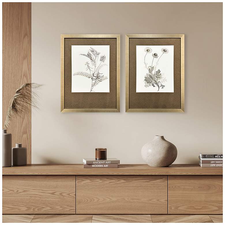 Image 4 Neutral Botanical II 25"W x 33"H Framed Art Set of 2 more views