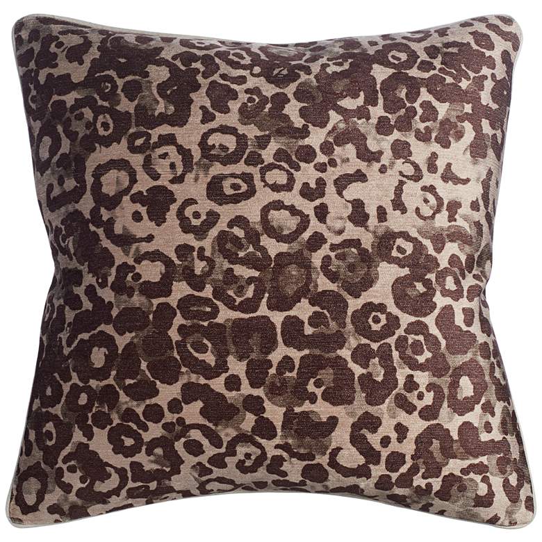 Neutral Color Leopard 22 inch Square Throw Pillow