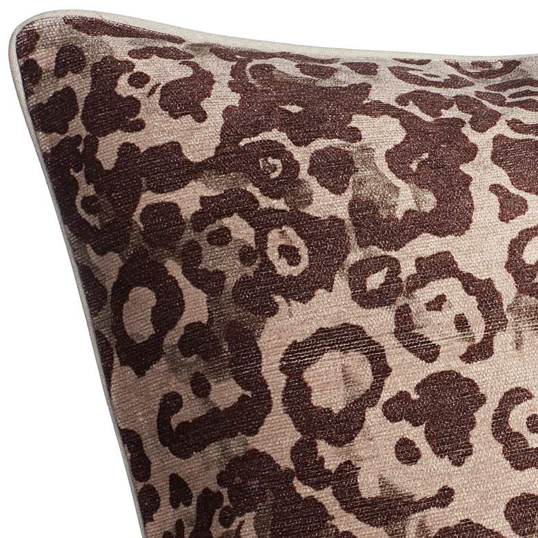 Image 3 Neutral Color Leopard 22 inch Square Throw Pillow more views
