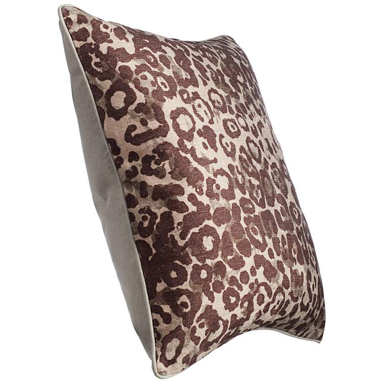 Image 5 Neutral Color Leopard 22 inch Square Throw Pillow more views