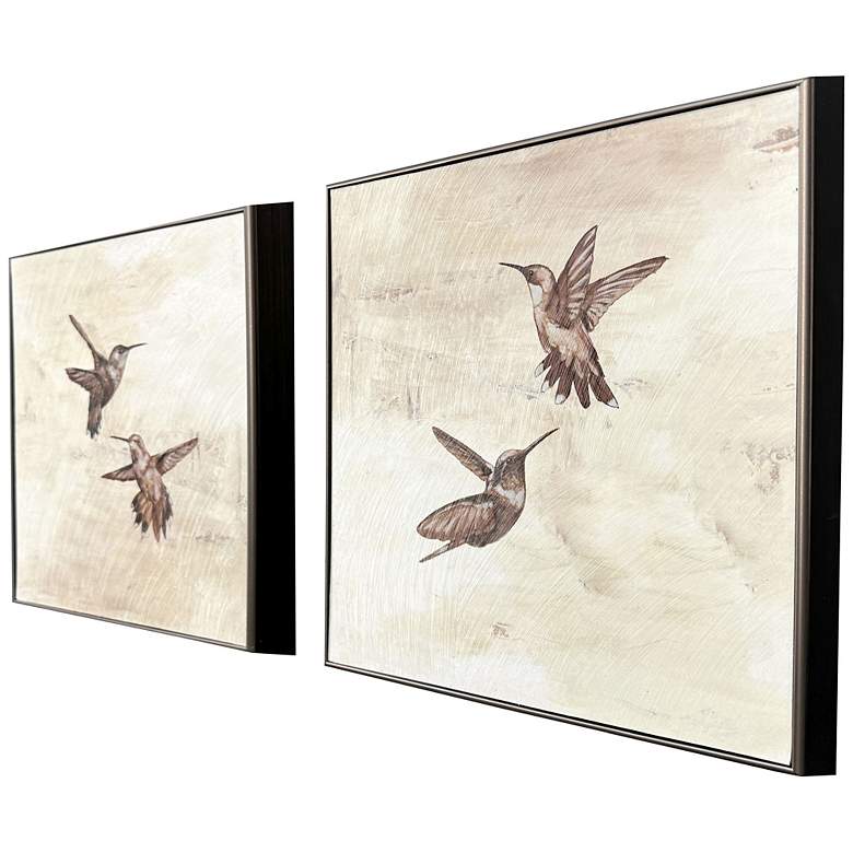 Image 2 Neutral Flight 14"W x 14"H Non-Glass Framed Art Set of 2 more views