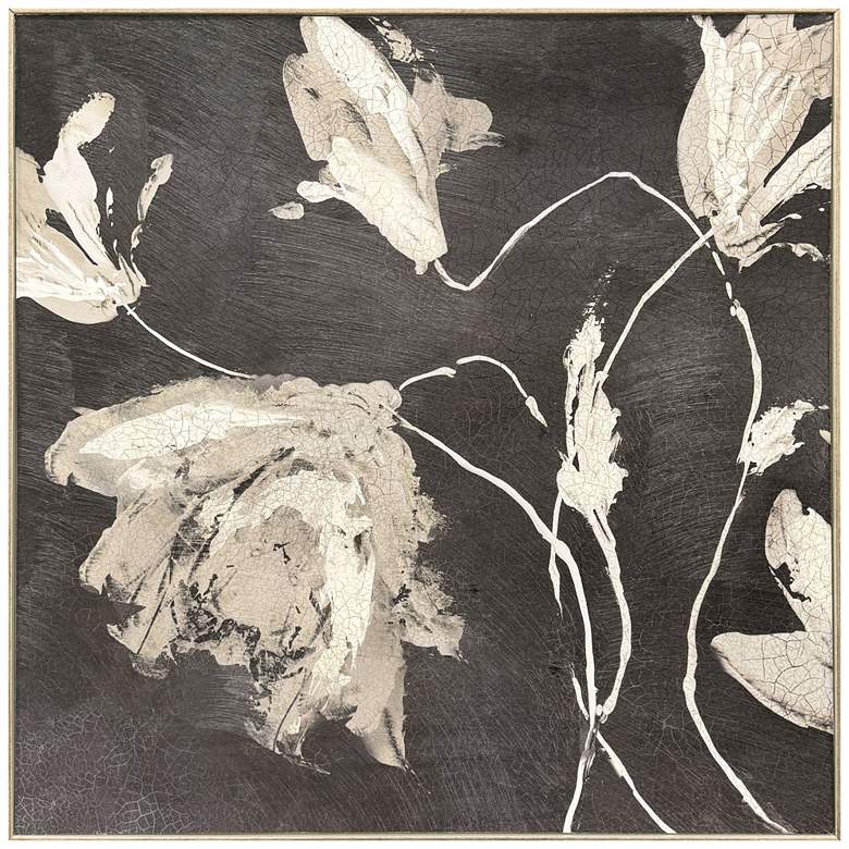 Image 1 Neutral Flora I 25"W x 25"H Transitional Non-Glass Framed Art