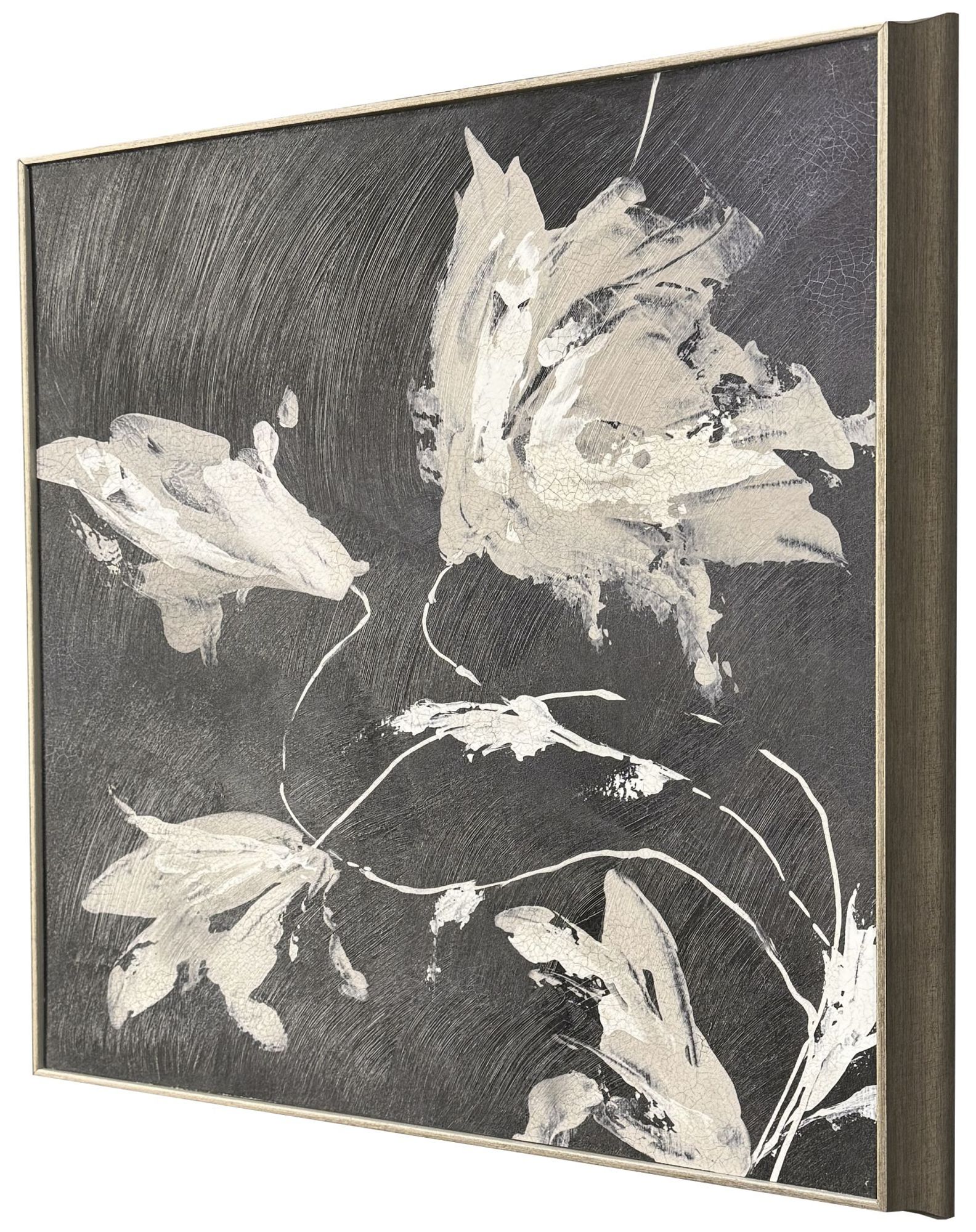 Image 2 Neutral Flora II 25"W x 25"H Transitional Non-Glass Framed Art more views