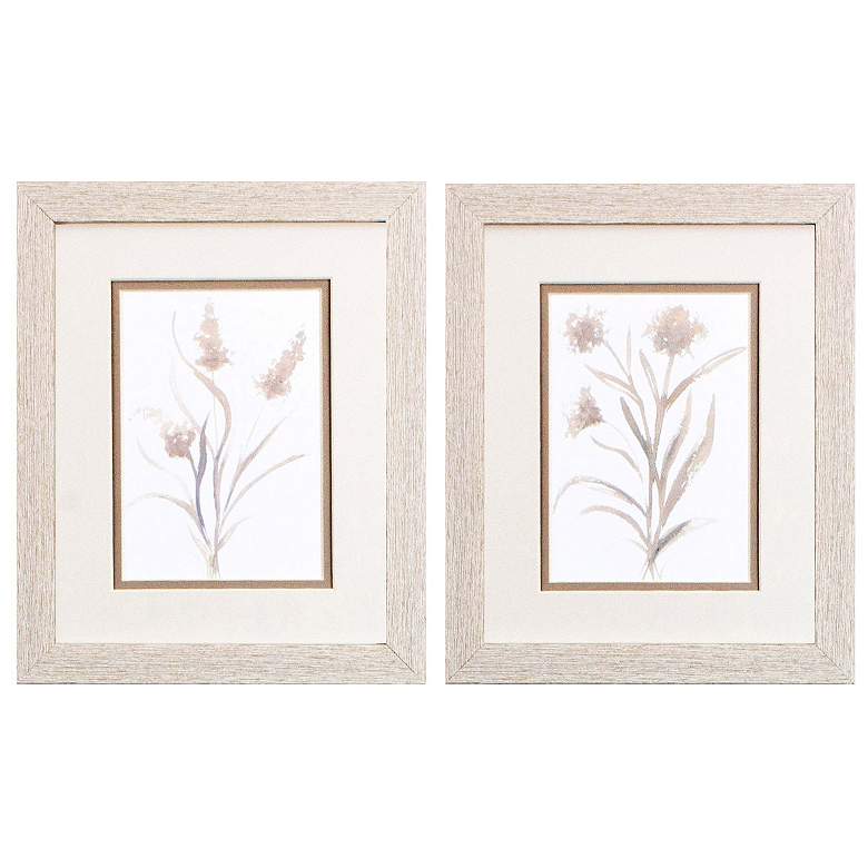 Image 1 Neutral Florals 9"W x 11"H Framed Art Set of 2