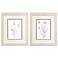 Neutral Florals 9"W x 11"H Framed Art Set of 2