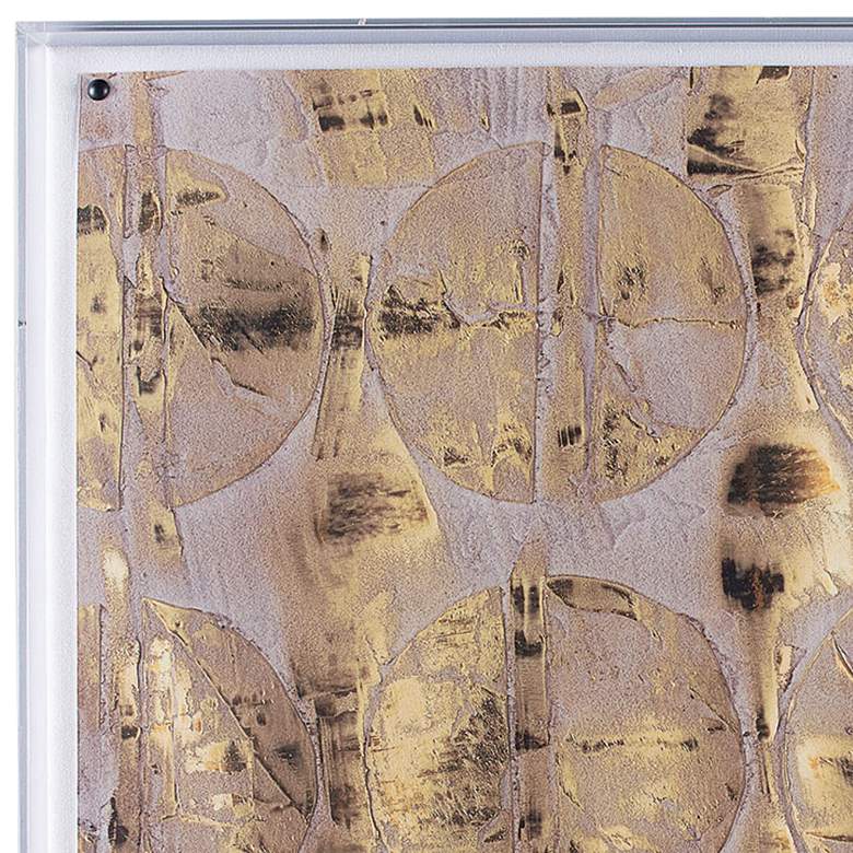 Image 2 Neutral Gold 30" Square Shadow Box Giclee Canvas Wall Art more views