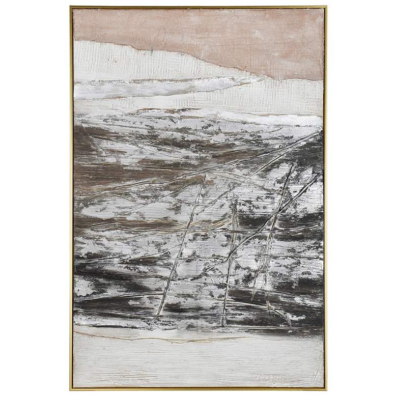 Image 1 Neutral Layers 39.4"W x 59.06"H Mixed Media Abstract Canvas Wall