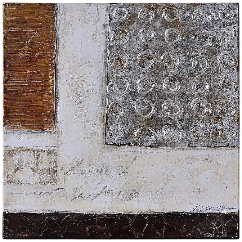 Image 1 Neutral Metallic I 20 inch Square Abstract Wall Art