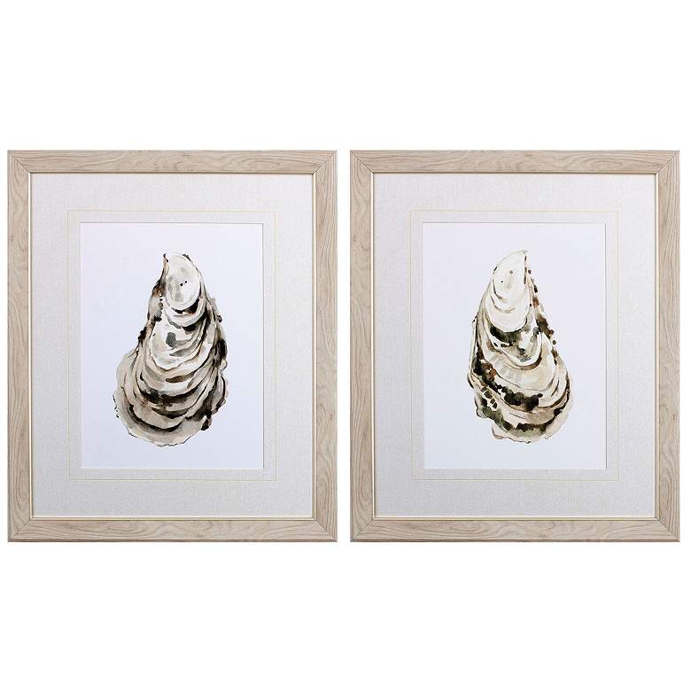 Image 1 Neutral Oyster A 21"W x 25"H Framed Art Set of 2