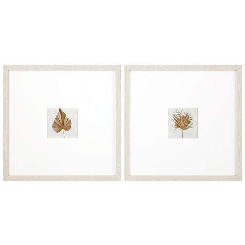 Image 1 Neutral Palm 21"W x 21"H Framed Art Set of 2