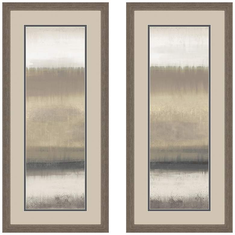 Image 3 Neutral Sandbar Panel 44 inch Wide 2-Piece Framed Wall Art Set