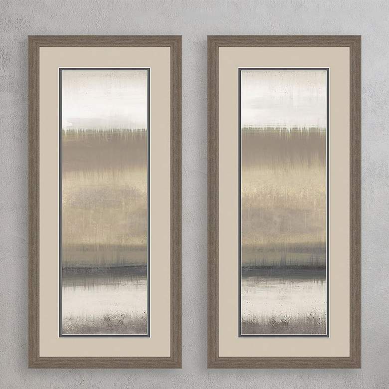 Image 2 Neutral Sandbar Panel 44 inch Wide 2-Piece Framed Wall Art Set