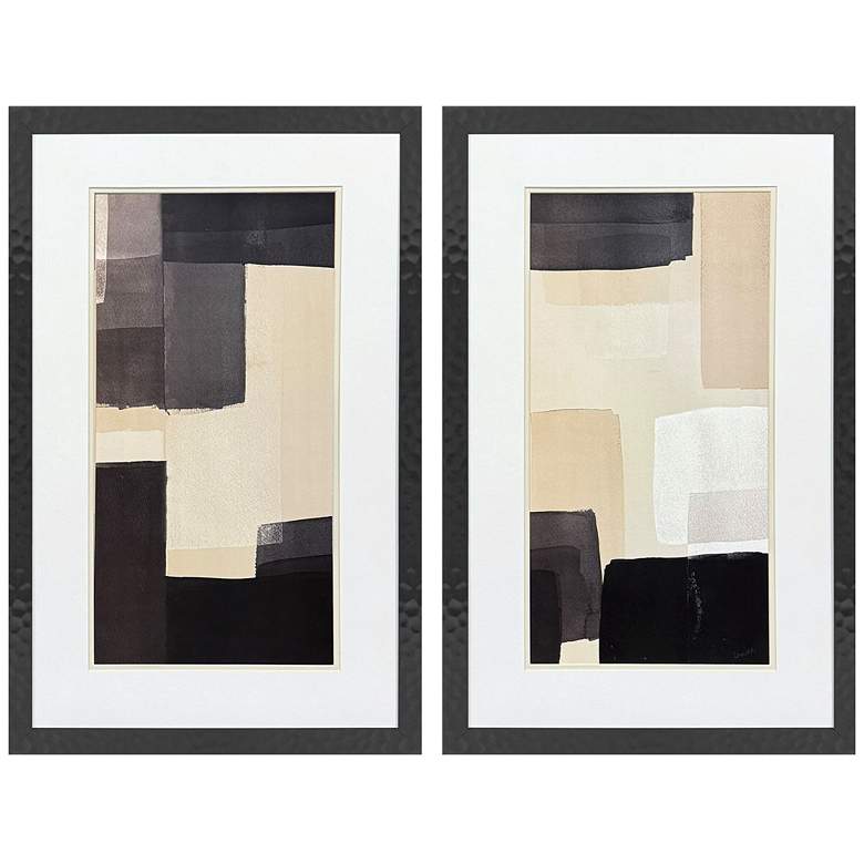Image 1 Neutral Shapes 20"W x 32"H Contemporary Framed Art Set of 2