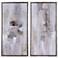 Neutral Smudge Hand Painted Canvas Art In Black And Silver Frames Set of 2