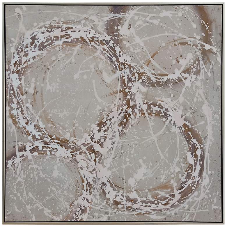 Image 1 Neutral Spheres 36 inch Square Hand-Painted Canvas Wall Art