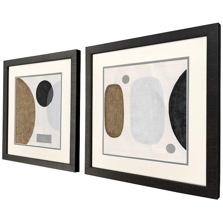 Image 3 Neutral Stones 18"W x 18"H Framed Art - Set of 2 more views