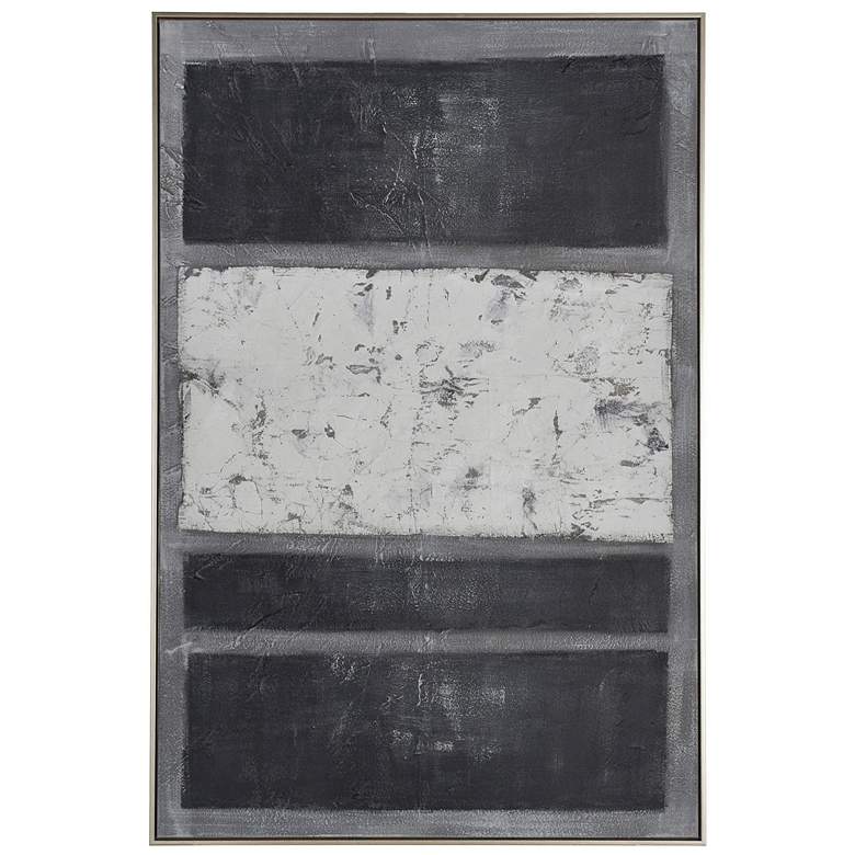 Image 1 Neutral Whisper 39.4"W x 59"H Mixed Media Abstract Framed Canvas