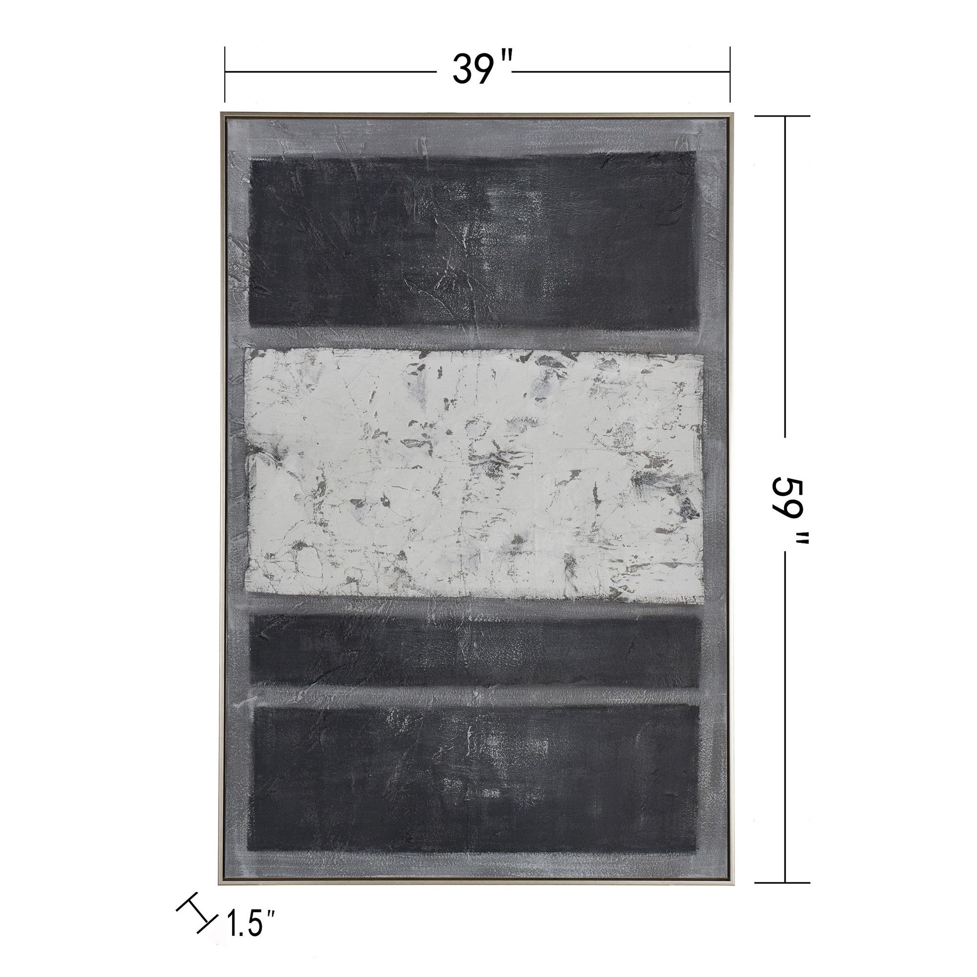 Image 7 Neutral Whisper 39.4"W x 59"H Mixed Media Abstract Framed Canvas  more views