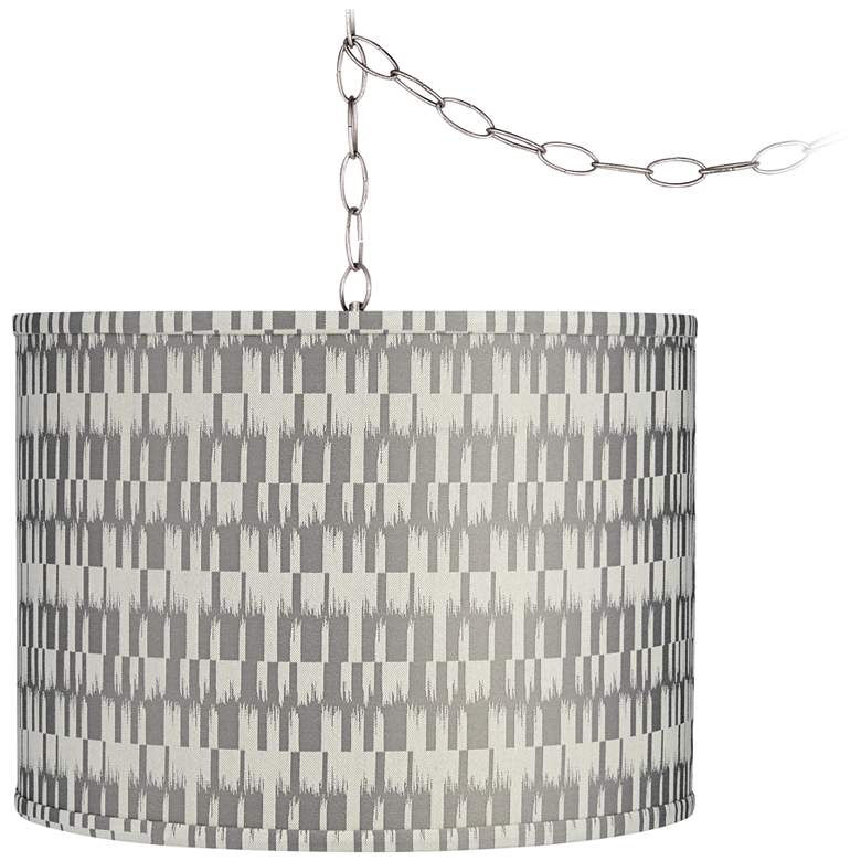 Image 1 Neutrals 15" Wide Brushed Nickel Plug-In Swag Chandelier