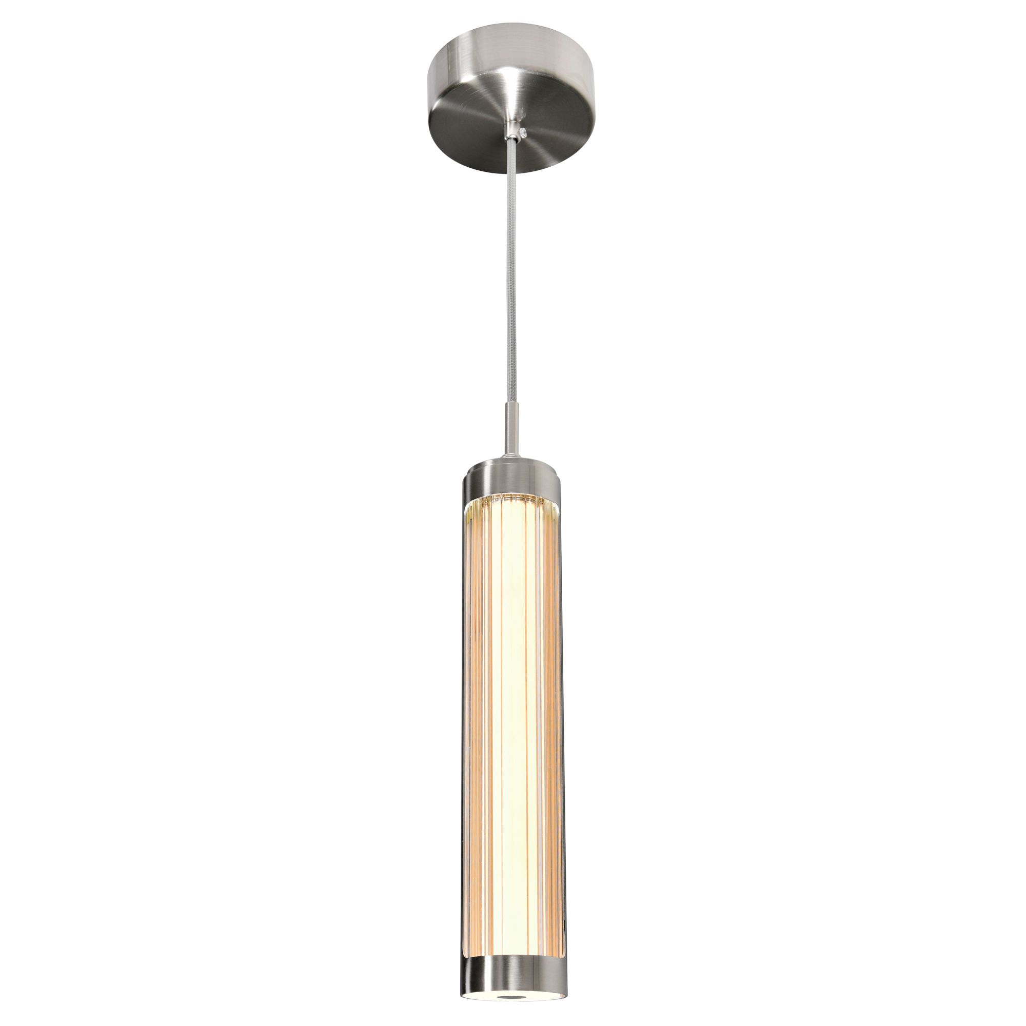 Image 3 Neva 3 in LED Integrated Satin Nickel Pendant more views