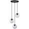 Neva 3-Light 7 in. Matte Black Transitional Globe Chandelier for Entryways