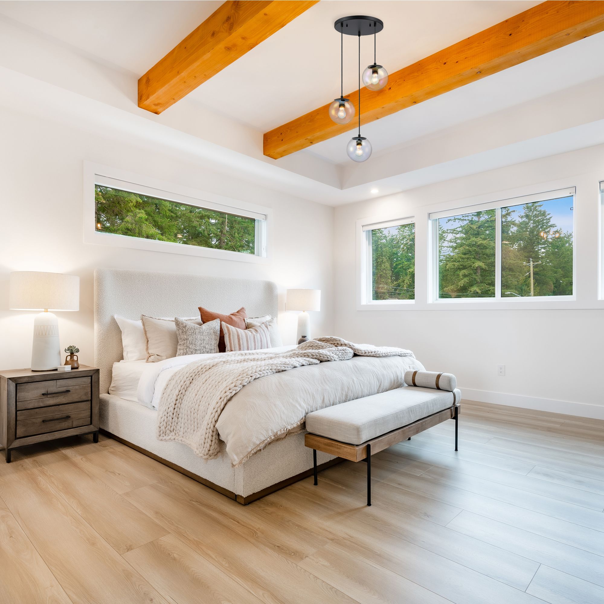 Image 5 Neva 3-Light 7 in. Matte Black Transitional Globe Chandelier for Entryways more views