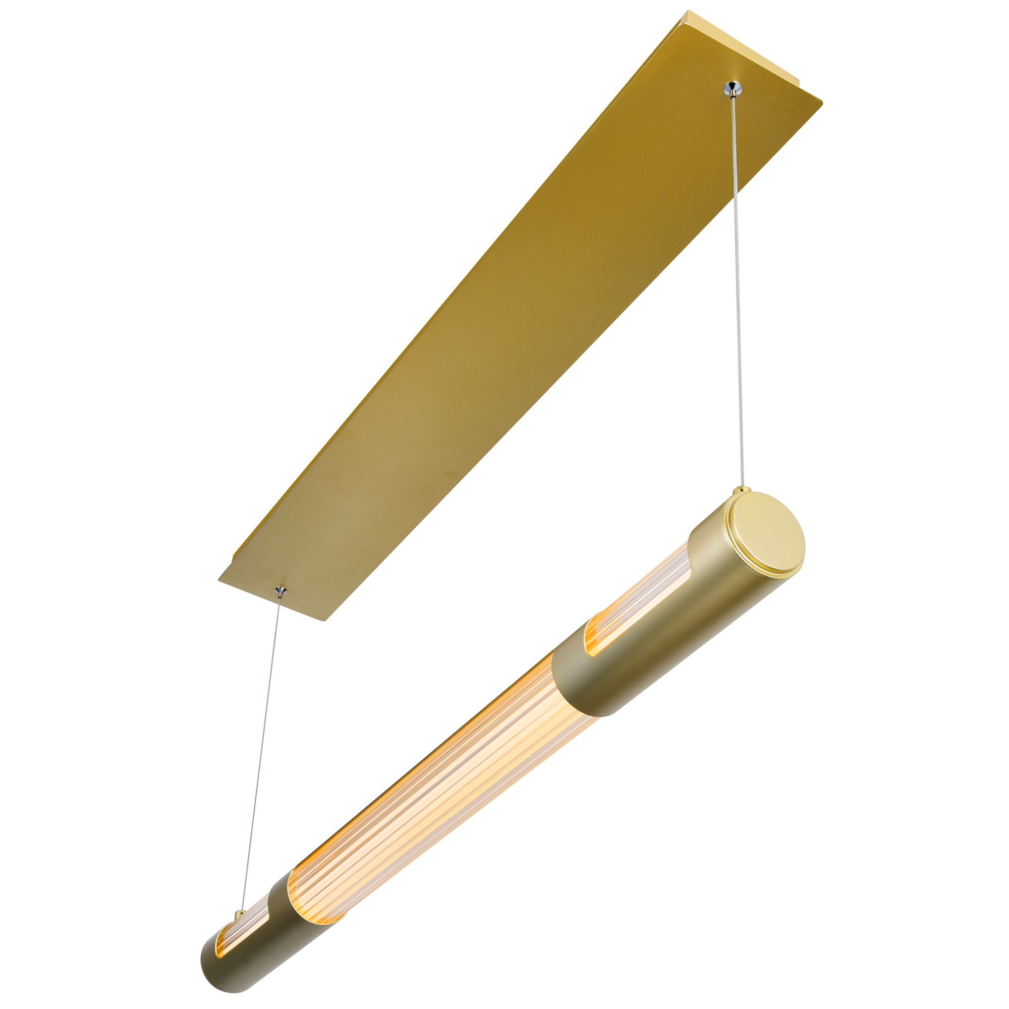 Image 4 Neva 36 in LED Integrated Satin Gold Chandelier more views