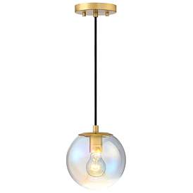 Image1 of Neva 60 Watt 1-Light Brushed Gold Globe Pendant Light with Glass Shade