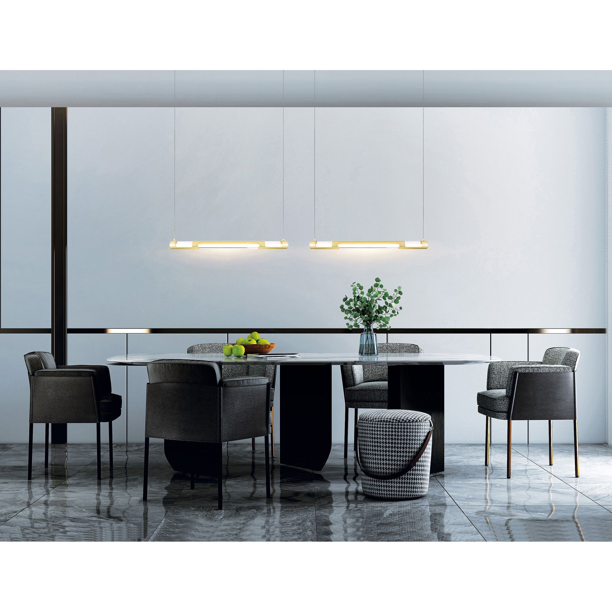 Neva Integrated LED 36in Satin Gold Chandelier