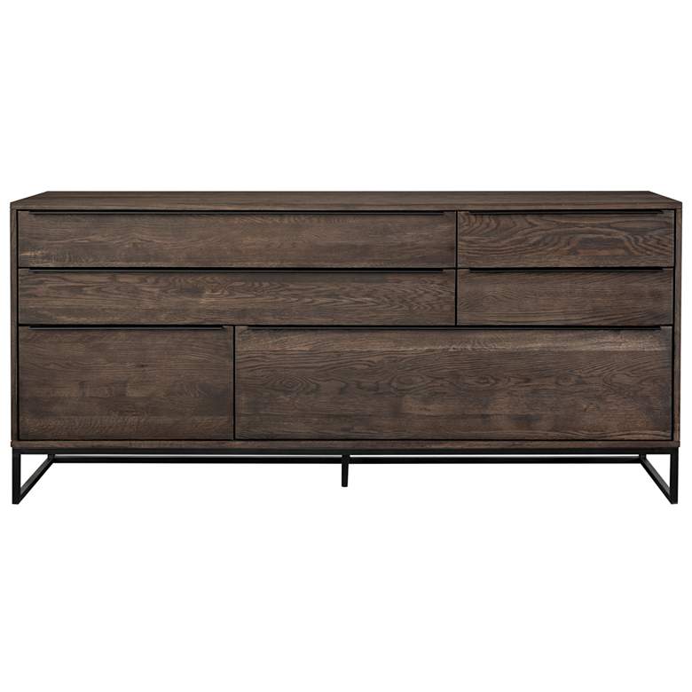Image 1 Nevada Sideboard with Rustic Oak Wood In Dark Brown