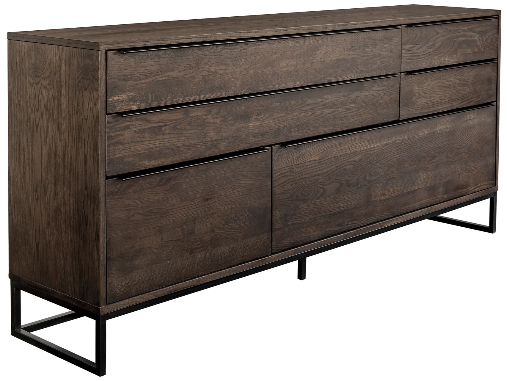 Image 2 Nevada Sideboard with Rustic Oak Wood In Dark Brown more views
